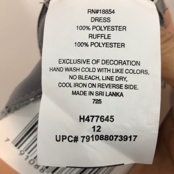 NWT Rare Editions Girls Formal Gray Dress Size 12. - Picture 13 of 13